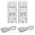 Wii Controller Replacement Rechargeable Batteries for Wii Remote Control, White - 2 Pack