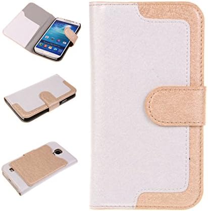Big Dragonfly High Quality Folio Wallet Leather Case and Cover for Samsung Galaxy S4 SIV I9500 with 3 ID Card Slots and Magnet Button Retail Package White