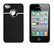 New Deluxe Black Case Cover W/chrome for Iphone 4 (AT&T only)