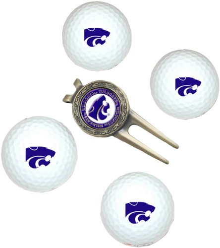 Kansas State Wildcats Pack Of 4 Golf Balls And Divet Tool Gift Set From Team Golf