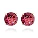 14k Yellow Gold 6mm Pink Tourmaline 4-Prong Stud Earrings