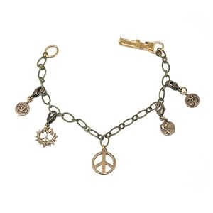 Charm Bracelet with all Charms Peace Bronze