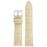 Watch Band Crocodile Grain Cream Quick Release Built-In Spring Bars