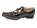 Mens M0734-23B Faux Snake Texture Studded Toe Loafers Shoes Available In 3 Colors