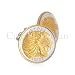 Ethiopia Twenty Five Cent Lion Head Coin Cufflinks-GCL-123CF
