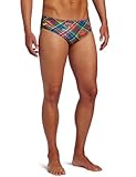 Speedo Men's Team Collection Proper Plaid Water Polo Brief Swimsuit, Multi, 36
