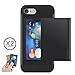 Torubia iPhone 7 Case, Card Slot Holder Wallet Case, Holds Up to 2 Cards, Slim Fit Armor, TPU Plus PC, Dual Layer Heavy Duty Shock Proof Bumper Protective Cover, Black