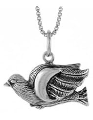 Sterling Silver Dove Pendant, 1/2 inch Tall