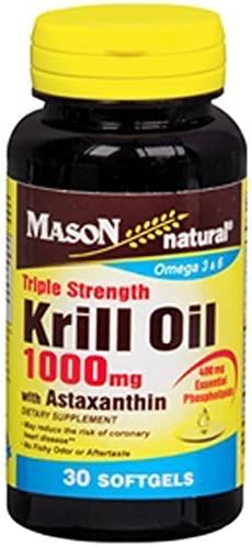 Mason Vitamins Omega-3 and 6 Krill Oil 1000 mg, 30 Softgels by Mason Vitamins Inc