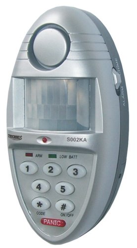 Techko S002K Indoor Motion Detector Alarm, 1500 Square Foot Range, Built-In Keypad