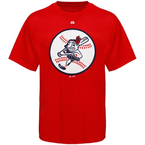 Cleveland Indians Throwback Vintage Red T Shirt (Small)