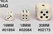 16mm 6-sided Round Cornered Wood Dice, Natural with Black