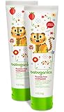 Babyganics Fluoride Free Toothpaste, Strawberry, 4oz Tube (Pack of 2)