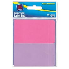 Avery Removable Label Pad, 2 x 3 Inches, Assorted Neon, 80 Labels  (22016)