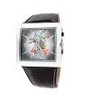 Nemesis Womens Square Tattoo Inspired Watch with Black Leather Band