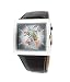 Nemesis Womens Square Tattoo Inspired Watch with Black Leather Band