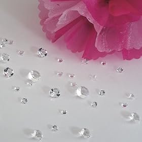 Over 2600 Clear Diamond Wedding Table Confetti Scatter Crystals - 3 Mixed Sizes