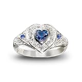 41CL65awXsL. SL160  Mothers Day Womens Rings Gift: True Heart Tanzanite And Diamond Heart Shaped Ring: Romantic Jewelry Gift For Her