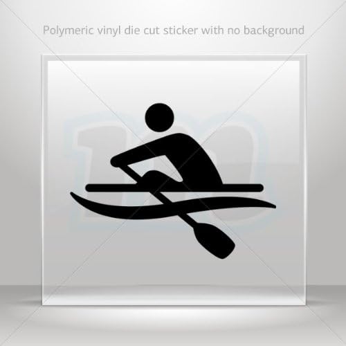 Stickers Decals rowing figure car helmet window Boat jet-ski Garage door 6 X 4.5 Inches Black 0602 ZKX69