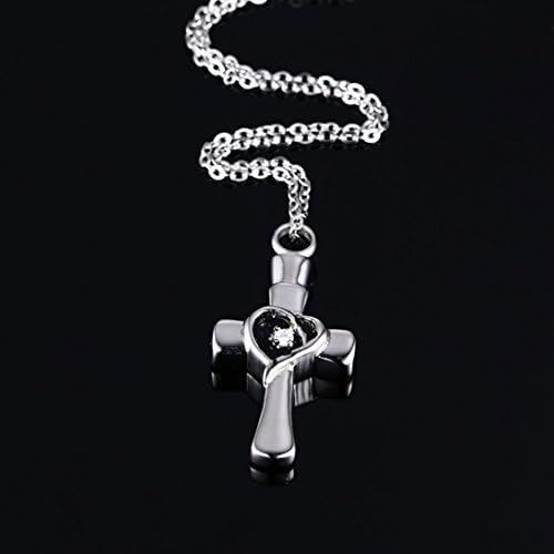 316L Stainless Steel Cross Urn Necklace for Ashes, Cremation Memorial Keepsake Jewelry Pendant