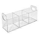 InterDesign Clarity Cosmetic Organizer Tote for Vanity Cabinet to Hold Makeup, Beauty Products - 9" x 3" x 4", Clear