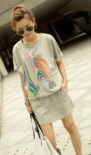 ニットワンピ 半袖 スウェット コットン タイト ワンピース パーカー トレーナー オールインワン コンビネゾン チュニックシャツ セットアップ カジュアル レディース 夏物 K-045