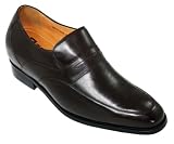TOTO - X0220 - 2.8 Inches Taller (Dark Brown Dress Shoes w/ Leather Sole) - Height Increasing Elevator Shoes