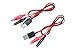 NOYITO Alligator Clip to USB Male Test Wire Adapter Red Black Wire Alligator Clip Test Cable 60cm - 2pcs