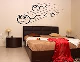 Best Quality Vinyl Wall Sticker Decals - Sperms ( Size: 59in x 22in - Color: silver ) - No: 1812