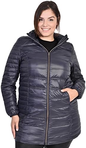 Nuage Sport Womens Ultra Lightweight Packable Down Puffer Jacket Navy 2X