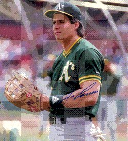 Autographed/Hand Signed 8x10 Photo Jose Canseco #4 Oakland A's