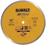 DeWalt DW4762 10-Inch Wet Cutting Continuous Rim Saw Blade with 5/8-Inch Arbor for Porcelain or Tile