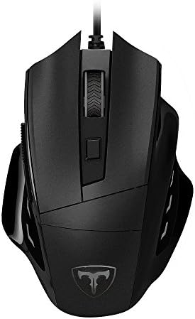 Teswell 6400 DPI High Precision Programmable Laser Gaming Mouse for PC, 6 Programmable Buttons, Adjustable LED Backlit - Black