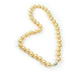 AugustinaJewelry Single Strand 18 Inch 10MM Golden Color Shell Pearl Necklace