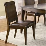 Set of 2 Dining Chairs with Faux Crocodile Upholstery in Brown Finish
