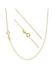 Jewelry: 18K Gold Flashed Sterling Silver 1.2mm Very Thin Italian Cable Chain Necklace - 20" - Bling For Your Buck
