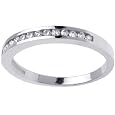 14K White Gold Semi Eternity Channel Diamond Anniversary Ring (0.25 Cttw, GH Color, SI Clarity)