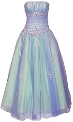 Beaded Mesh Fairy Prom Dress Formal Ball Gown