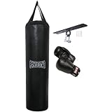 PS 2.5ft punch bag set filled with ceiling hook boxing sparring gloves martial arts training kickboxing equipment.