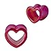 Plugs Acrylic Glossy Pink Heart Tunnel, Gauges Plugs 2G-14mm (2 Pieces)