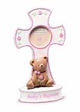 Russ Berrie Baby's Baptism Cross Photo Frame, Pink