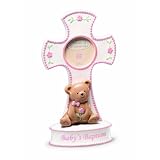 Russ Berrie Baby's Baptism Cross Photo Frame, Pink by Russ Berrie