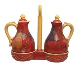 Review ACK  / 2 PC Cruet Vinegar & Oil Bottle Set RED ORCHARD TUSCANY DECOR