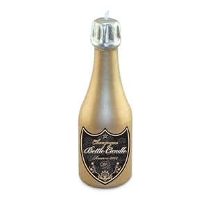 Gold Champagne Bottle Candle by 