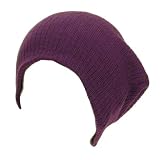 Gossip Girl Soft Ribbed Ski Beanie Slouch Slouchy Knit Hat Purple