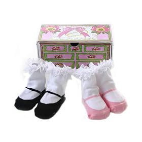 : Dolly and Dimples *Tea For Two2 pk Booties in Gift Box