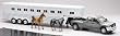 New Ray 1:32 Dodge RAM 3500 White w/Trailer - New Ray NR10823