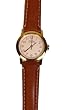 Coach Bleecker Womens Gold Watch Round Dark Tan Leather