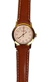 41CLdPnkFfL. SL160  Coach Bleecker Womens Gold Watch Round Dark Tan Leather