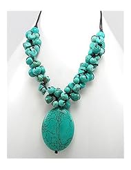 Cotton Waxed Thread Turquoise Necklace